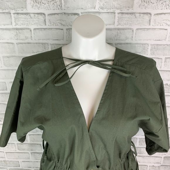 ASOS Women’s Olive Drawstring Wrap Dress NWT 10 - Picture 4 of 8